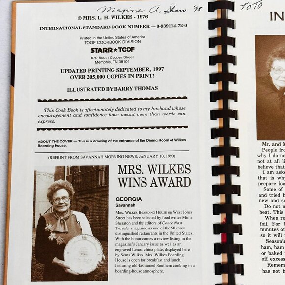 Famous Recipes From Mrs. Wilkes Boarding House In Historic Savannah Cookbook - Picture 3 of 11